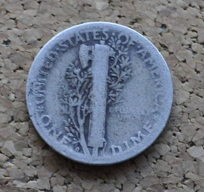 1918-D Mercury Dime - AG-F (About Good to Fine) Grade -Denver Mint- 1918 D Silver Dime - 1918 D Winged Liberty Head Dime - Silver Dime