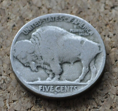 1927-D Buffalo Nickel - VG (Very Good) Grade / Condition - 1927 D Indian Head Nickel 1927D Nickel