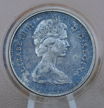 1967 Canadian Silver Quarter - BU (Uncirculated), Prooflike - 80% Silver - Queen Elizabeth II Silver Commemorative Quarter 1967 Canada