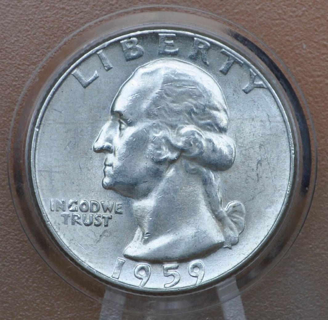 1959 Washington Quarter - EF (Extremely Fine) - Philadelphia Mint - 1959 P Silver Quarter / 1959 P Washington Quarter EF45