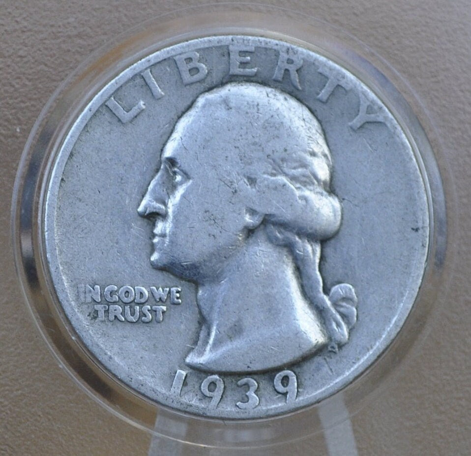 1939 D Washington Silver Quarter - G-VF (Good to Very Fine) Grade; Choose by Grade - Denver Mint - 1939D Quarter 1939 D