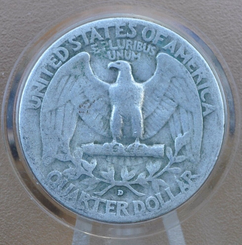 1939 D Washington Silver Quarter - G-VF (Good to Very Fine) Grade; Choose by Grade - Denver Mint - 1939D Quarter 1939 D