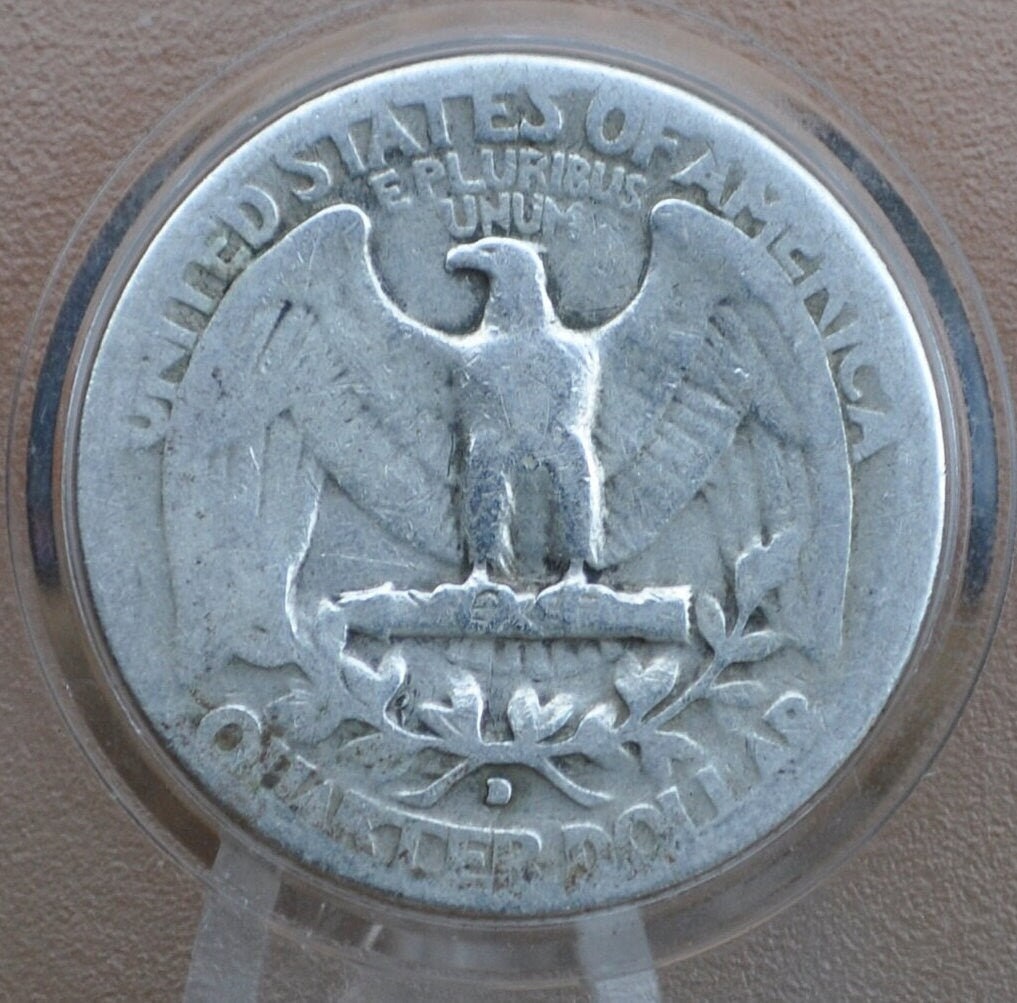 1939 D Washington Silver Quarter - G-VF (Good to Very Fine) Grade; Choose by Grade - Denver Mint - 1939D Quarter 1939 D