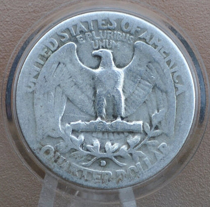 1939 D Washington Silver Quarter - G-VF (Good to Very Fine) Grade; Choose by Grade - Denver Mint - 1939D Quarter 1939 D