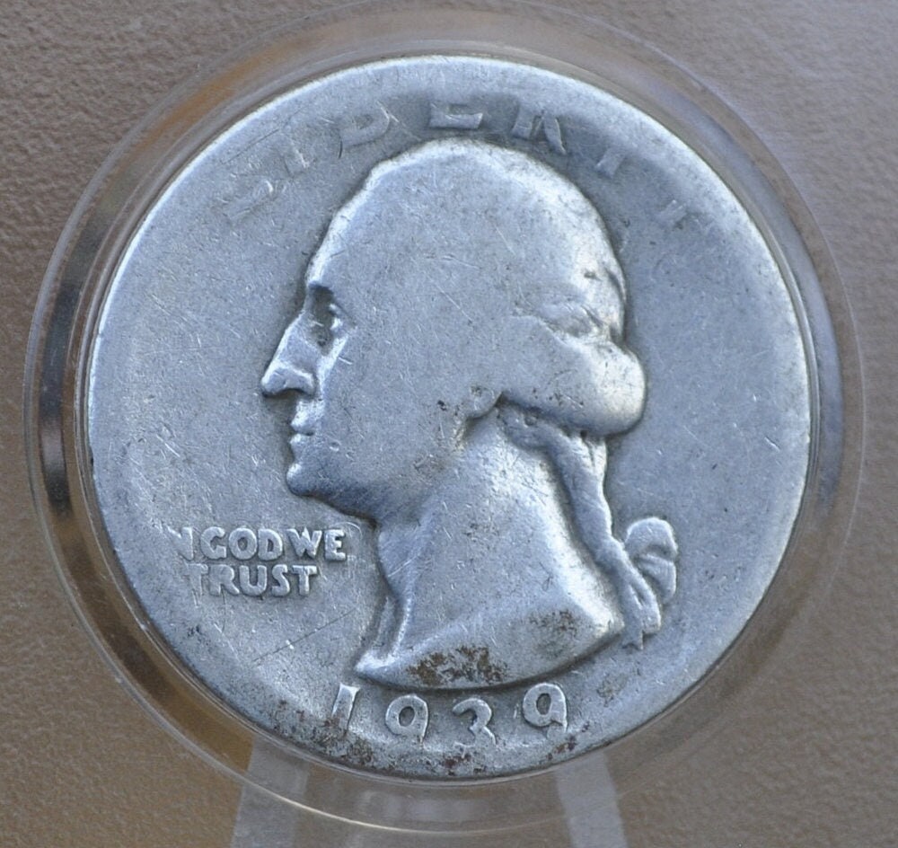 1939 D Washington Silver Quarter - G-VF (Good to Very Fine) Grade; Choose by Grade - Denver Mint - 1939D Quarter 1939 D