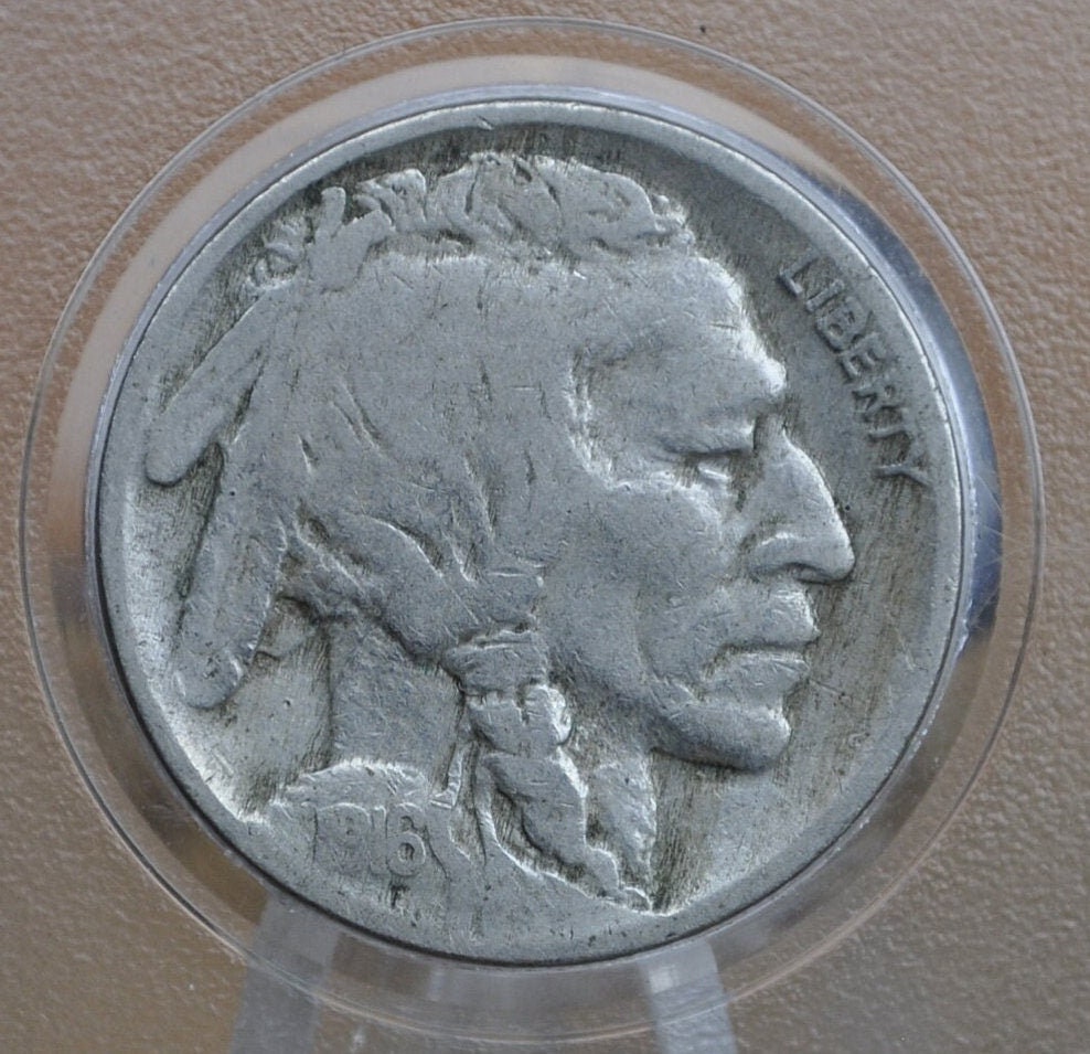 1916 Buffalo Nickel - G-F (Good To Very Fine) Grade; Choose By Grade - 1916 P Buffalo Nickel 1916 Nickel No Mint - Vintage Us Coin