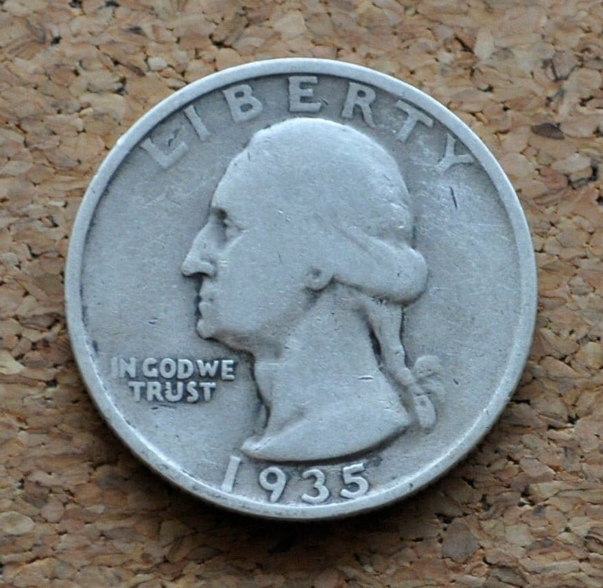 1935-S Washington Quarter - VG-XF (Very Good to Extremely Fine) Grade; choose by grade - San Francisco Mint - 1935 S Washington Quarter