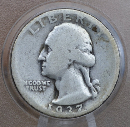 1937 Washington Silver Quarter - G/VG-F (Good/Very Good to Fine) Choose by Grade - 1937 P Washington Quarter Philadelphia Mint 1937 Quarter