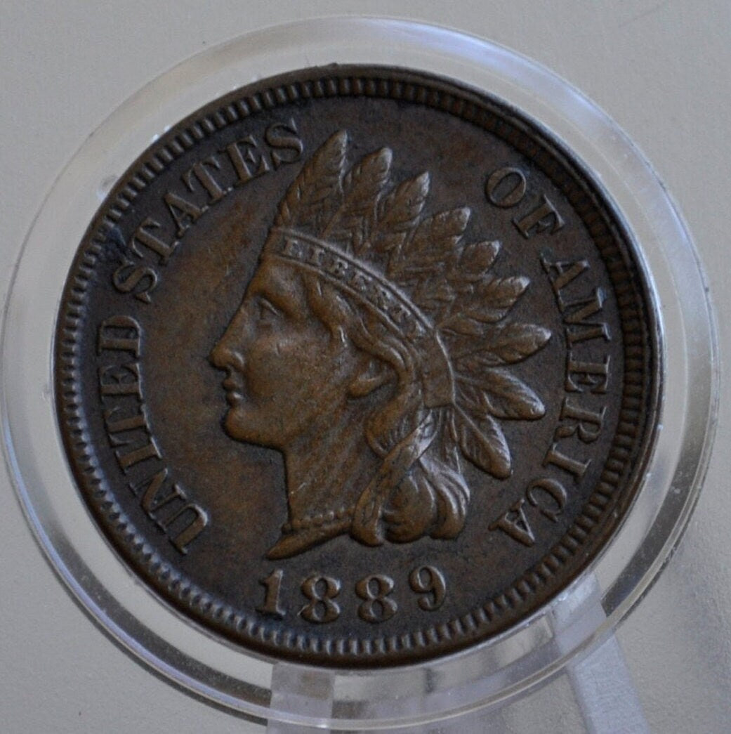1889 Indian Head Penny - Choose by Grade / Condition, G-XF (Good to Extremely Fine) - 1889 Indian Head Cent - US One Penny 1889