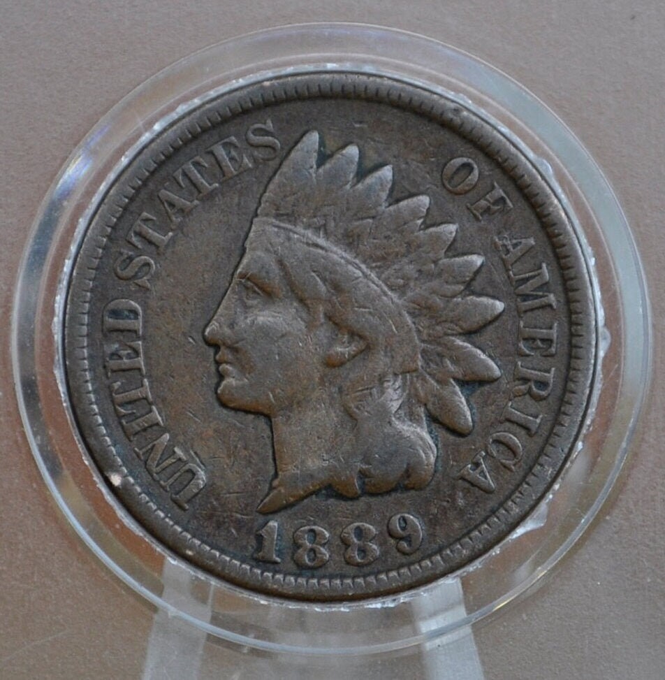 1889 Indian Head Penny - Choose by Grade / Condition, G-XF (Good to Extremely Fine) - 1889 Indian Head Cent - US One Penny 1889