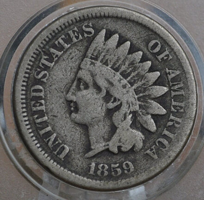 1859 Indian Head Penny - G to VF (Good to Very Fine) Grade, Choose by Grade - First year made - 1859 Indian Head Cent 1859