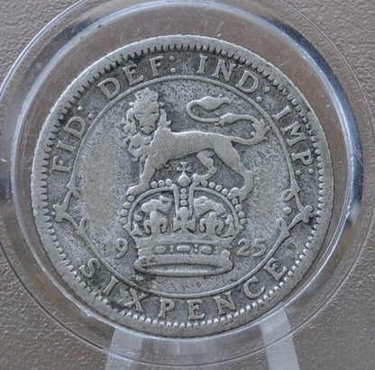 1920s Silver Sixpence Great Britain - Choose by Date - King George - 92.5% Silver - UK Six pence coins 6 Pence UK coins - Great for weddings