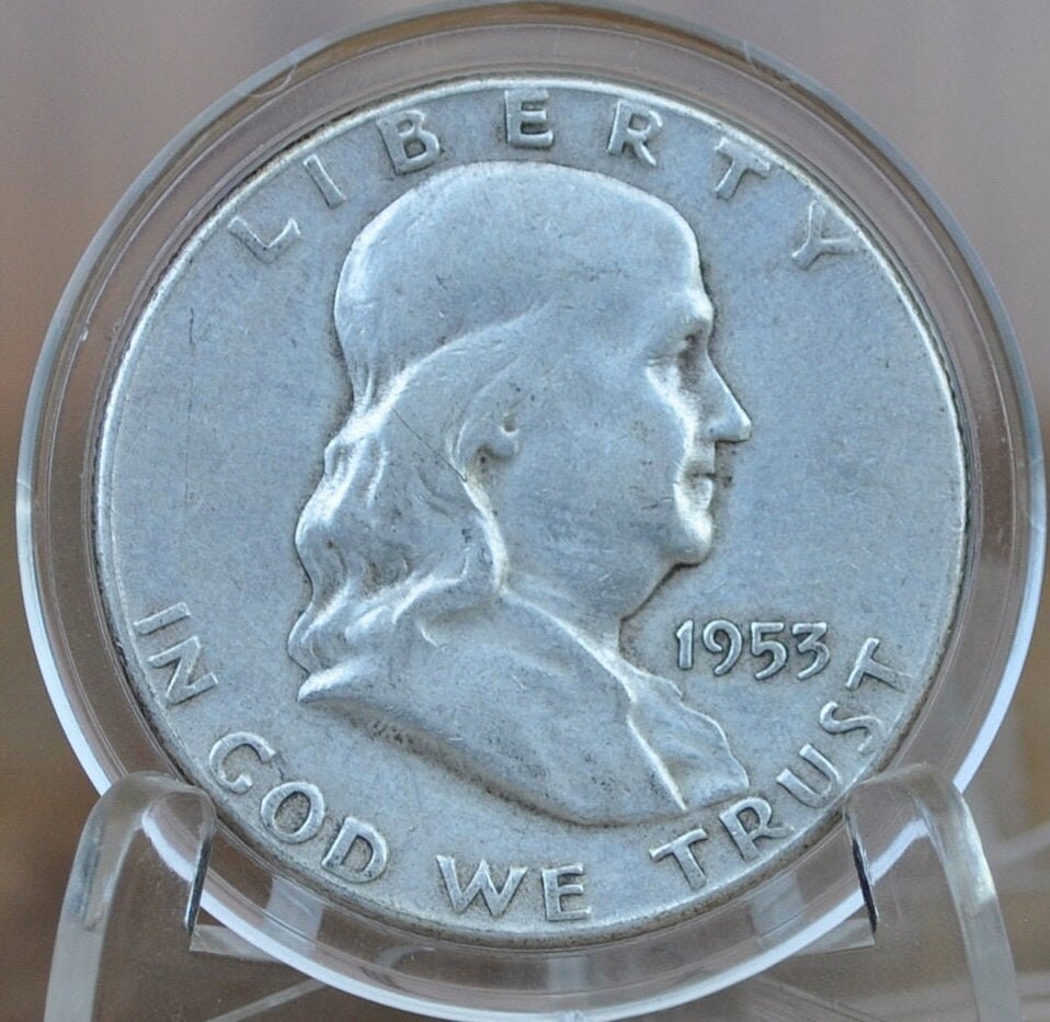 1953 Franklin Half Dollar- Choose by Grade - Philadelphia Mint - 1953P Silver Half Dollar - Benjamin Franklin Half Dollar 1953 P