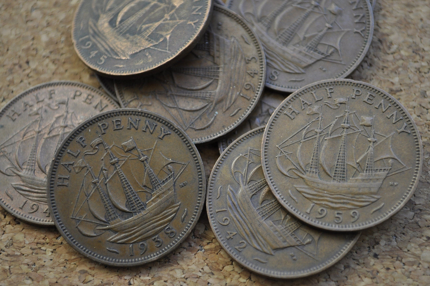 Uk Half Pennies - Choose By Date - Great Britain Half Penny 1910'S 20'S 30S 40'S 50'S 60'S Halfpenny, Ha'penny Uk Coins - All F To Au Grades