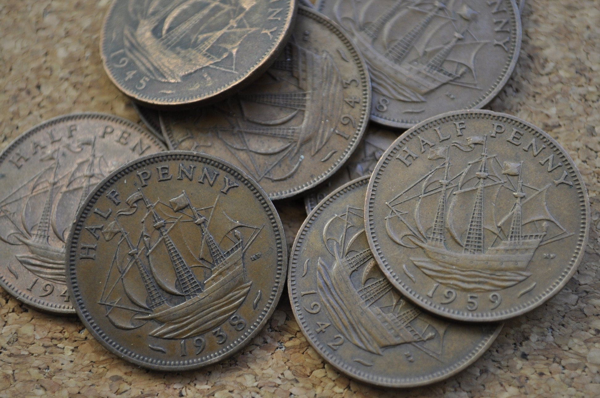 Uk Half Pennies - Choose By Date - Great Britain Half Penny 1910'S 20'S 30S 40'S 50'S 60'S Halfpenny, Ha'penny Uk Coins - All F To Au Grades