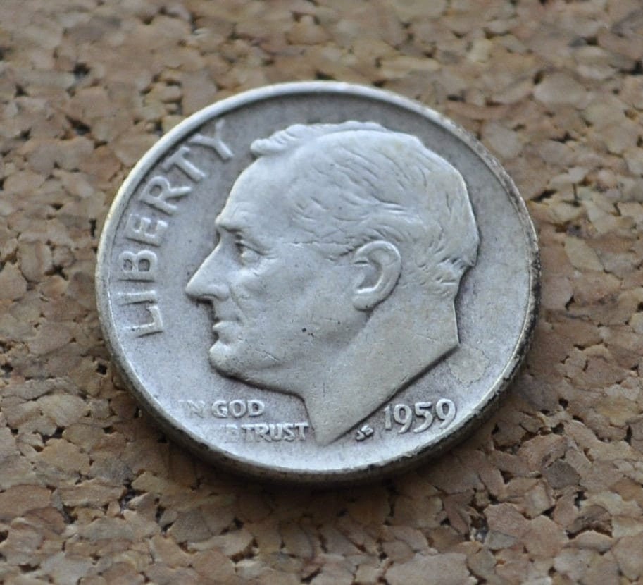 1959 P and D Roosevelt Silver Dimes - Choose Mint and Grade - Roosevelt Dime 1959 P, 1959 D Dime - Circulated & Uncirculated Dimes