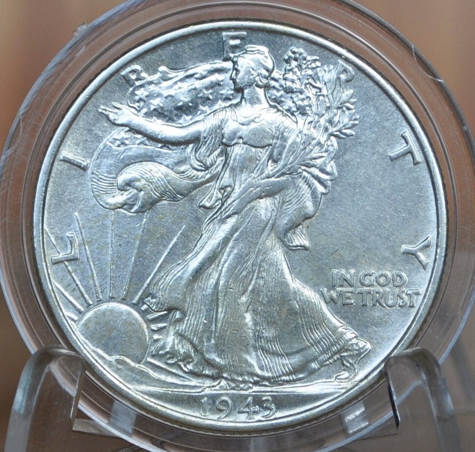 1943 Walking Liberty Silver Half Dollar - Choose by Grade VF-BU (Very Fine to Uncirculated) -Philadelphia Mint- 1943 P Walking Liberty