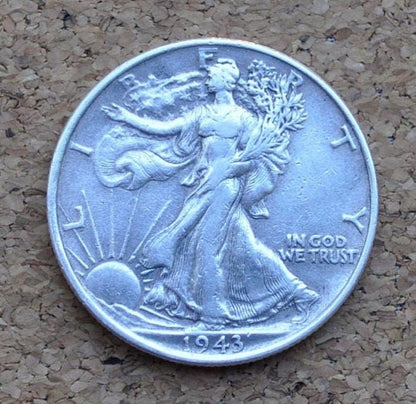 1943 Walking Liberty Silver Half Dollar - Choose by Grade VF-BU (Very Fine to Uncirculated) -Philadelphia Mint- 1943 P Walking Liberty
