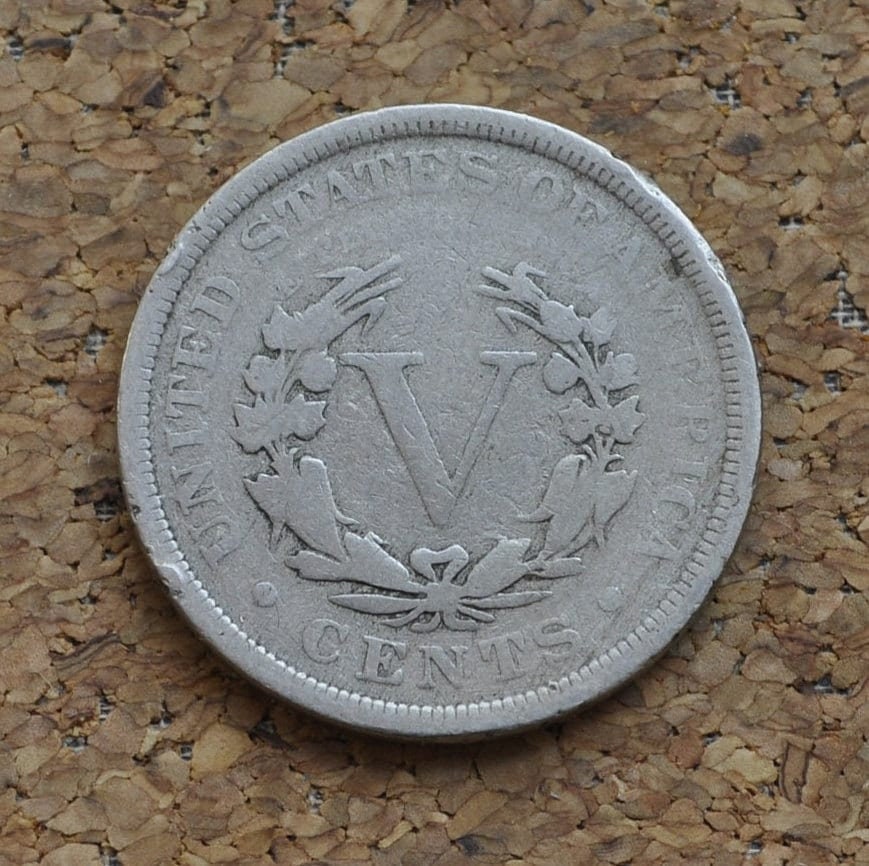 1905 V Nickel - 1905 Liberty Head Nickel - VG (Very Good) Condition - Liberty Nickel - 1905 Nickel Barber Design - Collectible, Jewelry