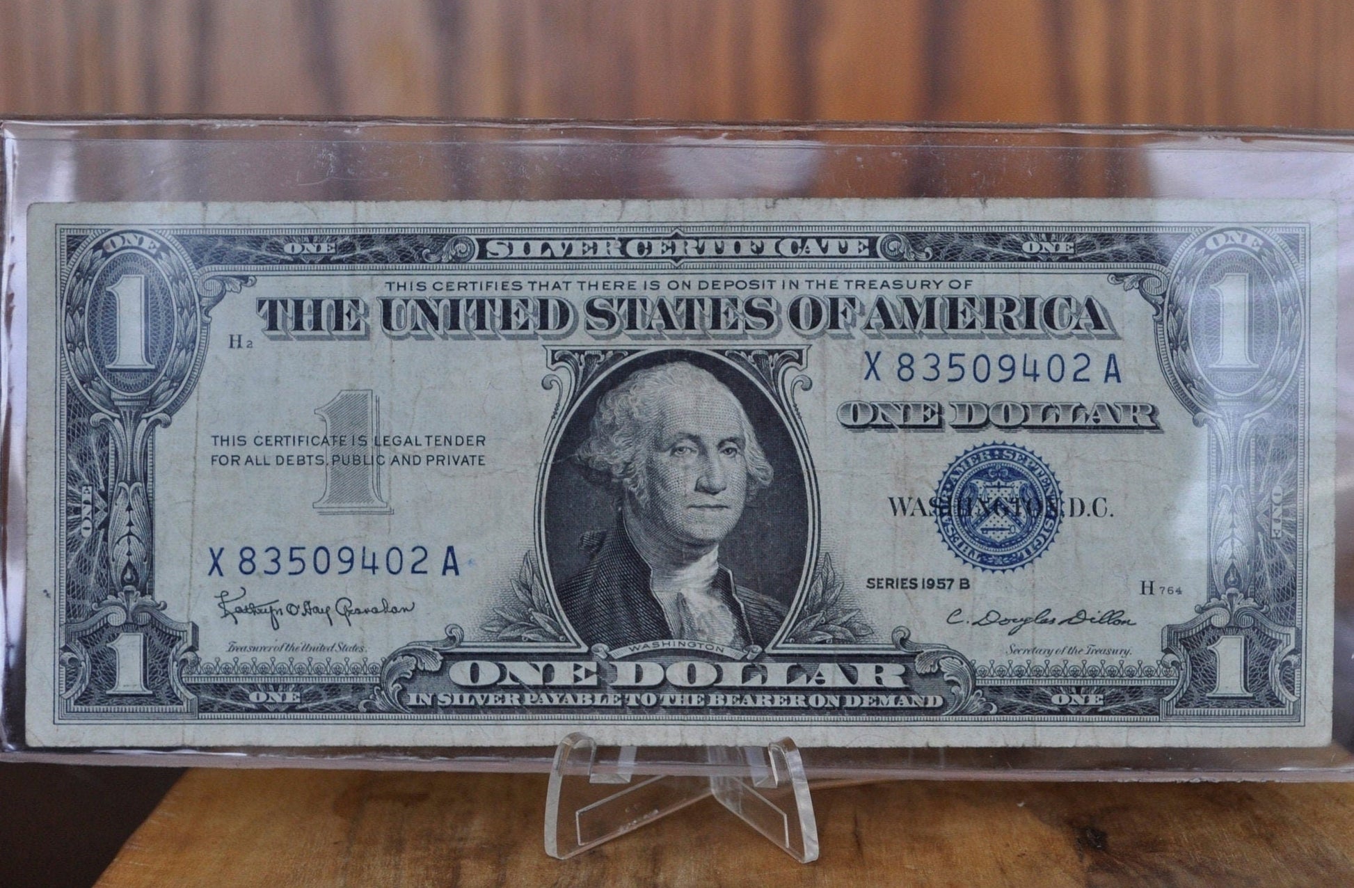 1957 Silver Certificate - G to AU Grade, Circulated, Choose by Grade / Condition - 1 Dollar Silver Certificates 1957 Blue Seal Certs