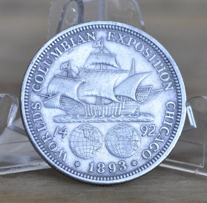 1893 Columbian Silver Commemorative Half Dollar - Chicago Worlds Fair Half Dollar 1893 World's Columbian Exposition Half Dollar 1892
