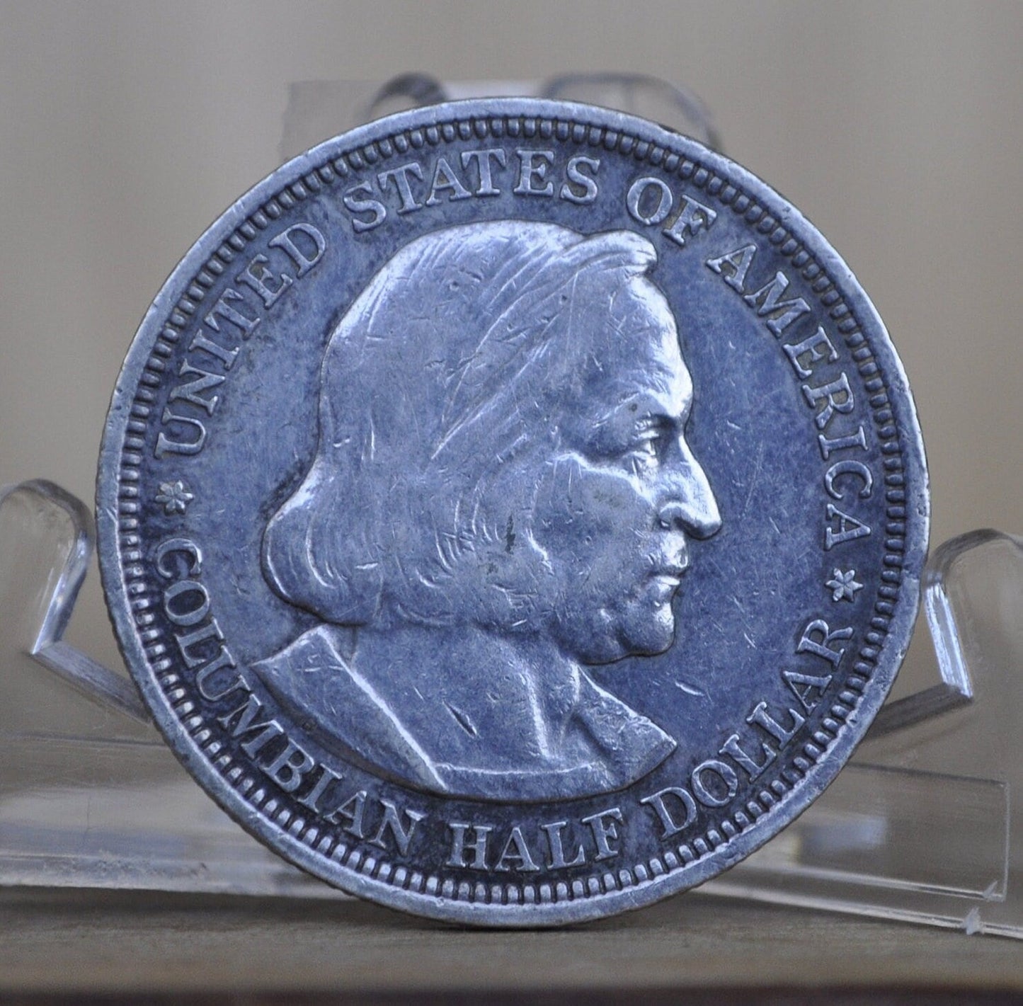 1893 Columbian Silver Commemorative Half Dollar - Chicago Worlds Fair Half Dollar 1893 World's Columbian Exposition Half Dollar 1892