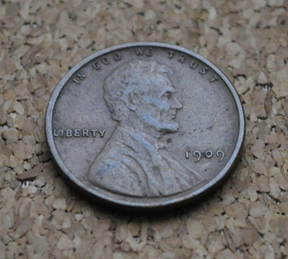 1909 VDB Wheat Penny - Choose by Grade - First Year Issue - Semi-Key Date - Rarer Wheat Penny - 1909 Vdb Lincoln Wheat Penny - G to AU