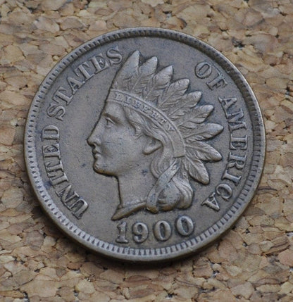 1900 Indian Head Penny - XF-AU (Extremely Fine to AU) Grades; Choose by Grade - Great Detail - 1900 Indian Head Cent - Cent 1900 Penny