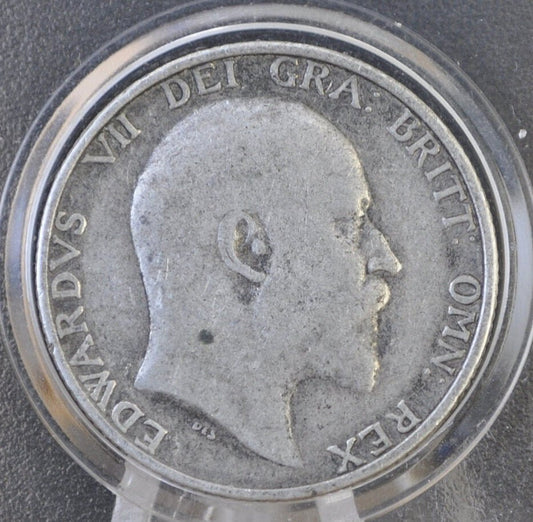 1910 Great Britain Silver 1 Shilling UK One Shilling 1910 - F Fine Grade - King George V - 1 Shilling 1910 Silver - Silver Shilling