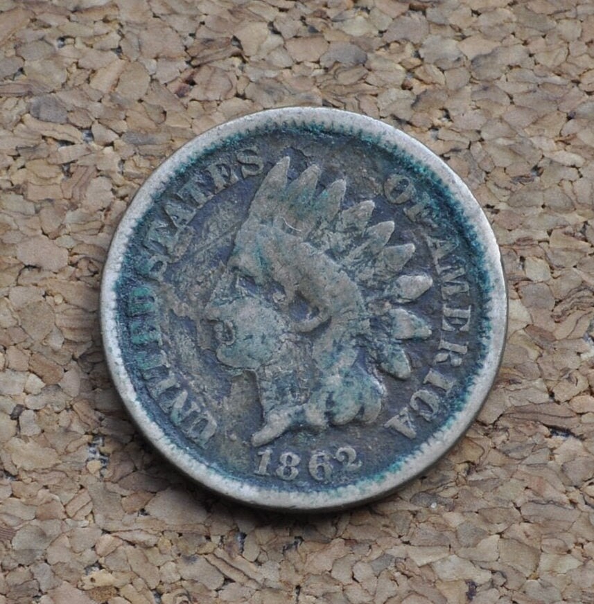 1862 Indian Head Penny - Choose by Grade - Good Early Date - 1862 Indian Head Cent 1862 One Cent - Civil War Era Cent