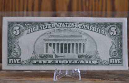 1963 5 Dollar United States Note Red Seal - Fine to AU, Choose by grade - 5 Dollar Bill 1963 Five Dollar Red Seal - Fr#1536