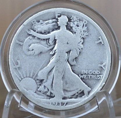 1917-S Obverse & Reverse S Walking Liberty Silver Half Dollar - Choose by Type and Grade -San Francisco Mint- Obverse S 1917 S WLH