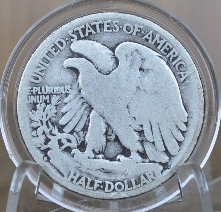 1917-S Obverse & Reverse S Walking Liberty Silver Half Dollar - Choose by Type and Grade -San Francisco Mint- Obverse S 1917 S WLH