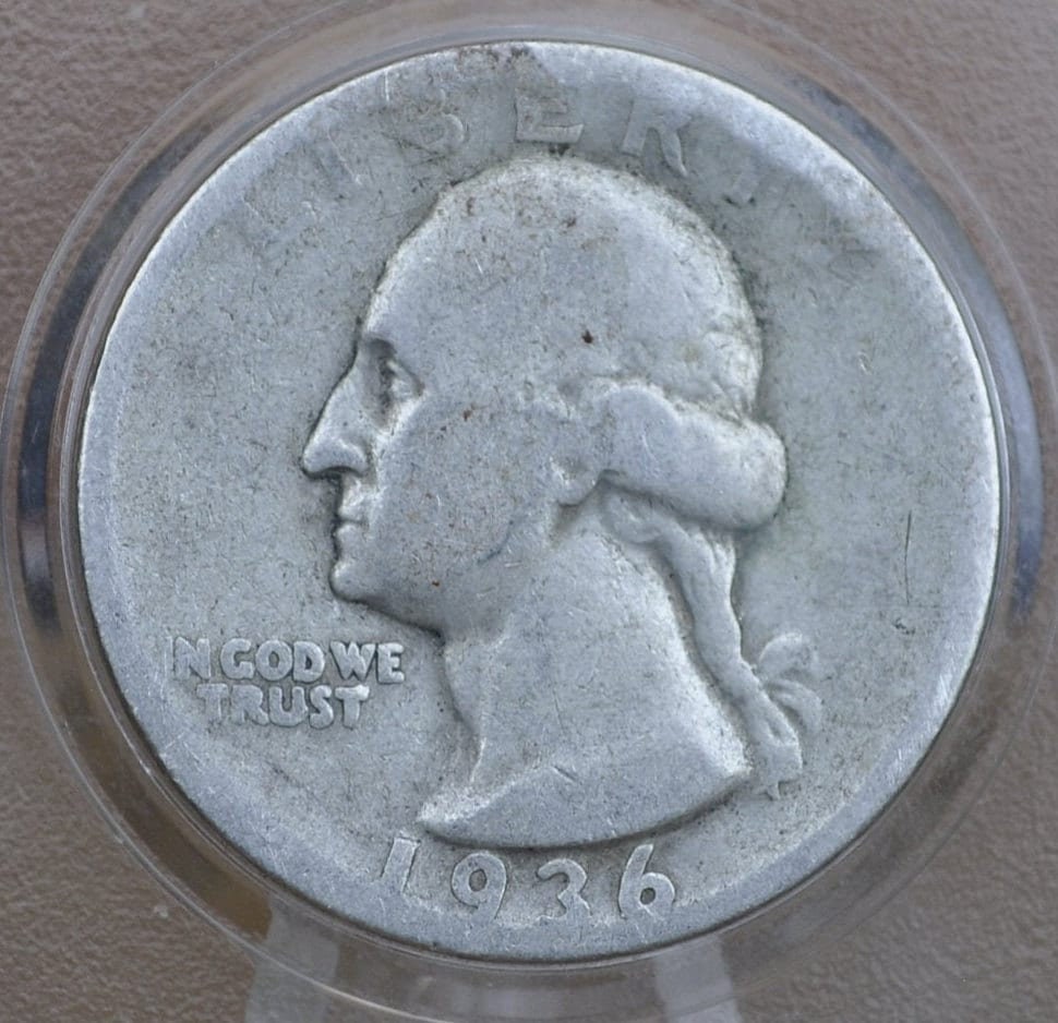 1936 D Washington Silver Quarter - G-XF (Good to Extremely Fine); Choose by Grade - Denver Mint - 1936D Quarter D Mint Mark Quarter 1936-D