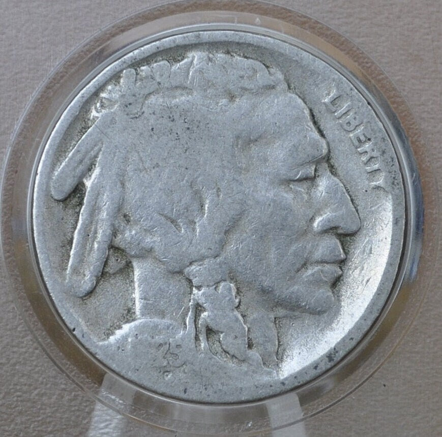 1925-S Buffalo Nickel - G (Good) Grade / Condition - San Francisco Mint - Vintage Us Coin - Indian Head Nickel 1925 S Buffalo Nickel 1925S