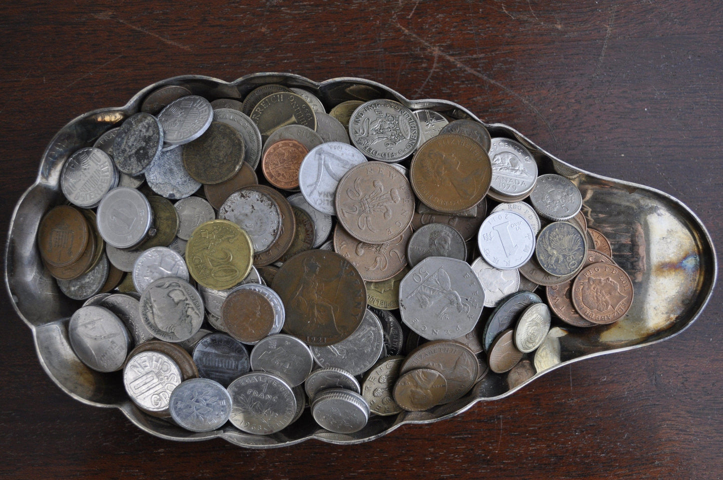 Coins & Tokens by the Pound - Americas, Europe, Asia, Africa - US Coins and Many others - Buffalo Nickels, Farthings, Pence, Pound, Penny