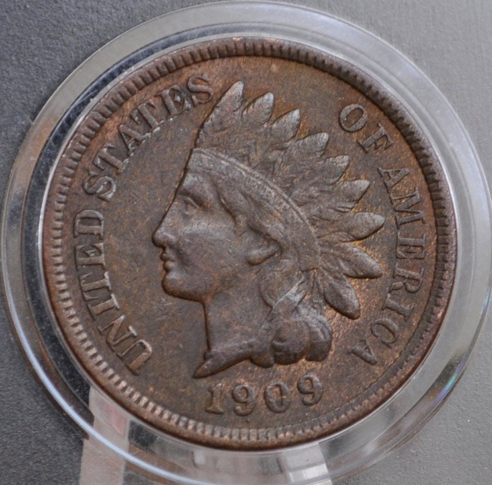 1909 Indian Head Penny - Choose by Grade VG-XF (Very Good to Extremely Fine) - Tougher Date - Last Year Made - 1909 Cent, Last Year