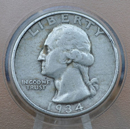 1934 Washington Silver Quarter - G-VF (Good to Very Fine) Choose by Grade Group - 1934 P Washington Quarter 1934 Silver Quarter 1934