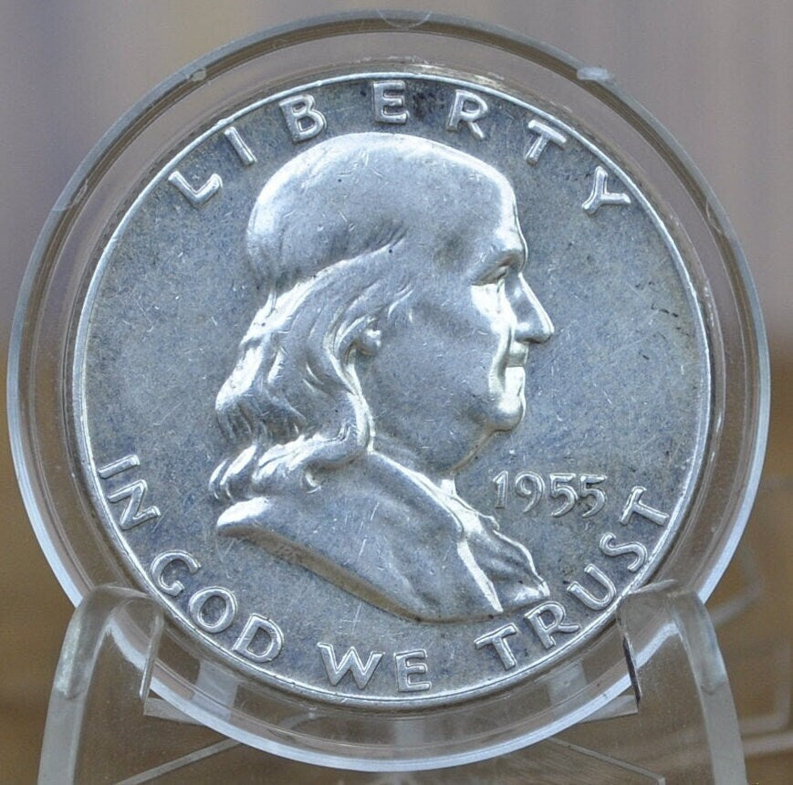 1955 Franklin Half Dollar- Choose by Grade - Key Date of the Franklin Series - 1955P Silver Half Dollar - Philadelphia Mint
