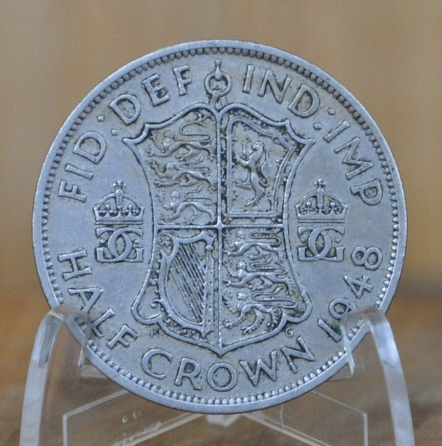 1940s Great Britain Half Crowns - King George - 1/2 Crown 1948 1949 United Kingdom HalfCrown Great for Jewelry, birthdays, gifts