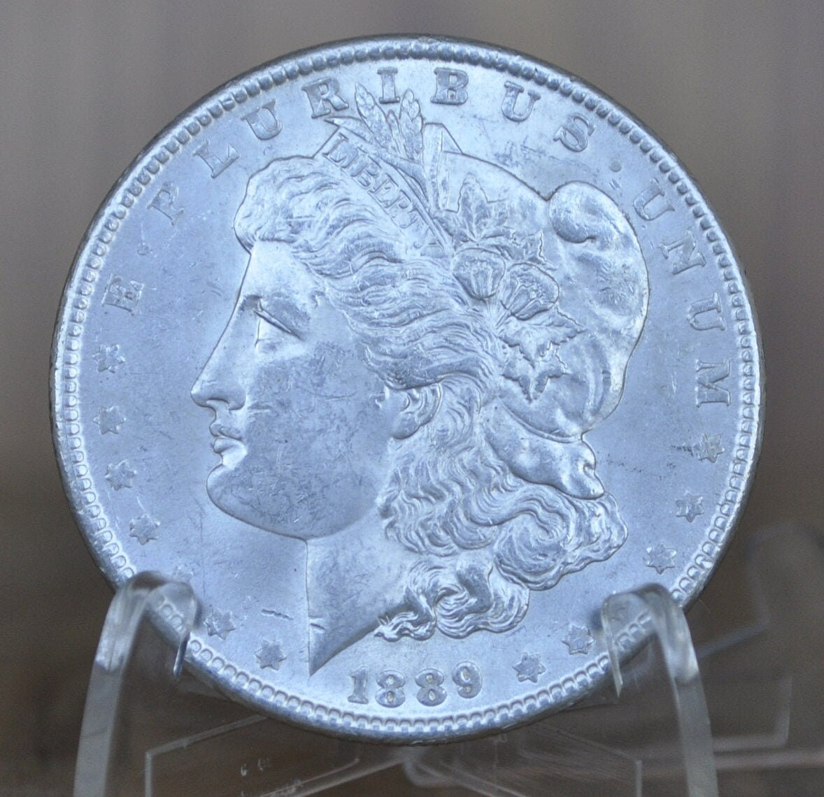 1889 Morgan Silver Dollar - BU (Uncirculated) MS60 Grade / Condition, Beautiful Detail - Philadelphia Mint - Silver Dollar 1889 P Morgan