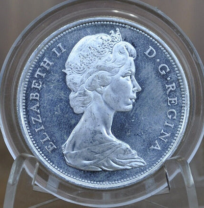 1965 Canadian Silver Half Dollar - BU (Uncirculated) Prooflike -80% Silver - Elizabeth Silver Half Dollar Canada- Canadian Coin Collection