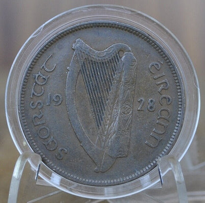 1928 Irish 1 Penny - VF/XF Grade / Condition - 1928 One Cent Ireland / UK - Hen with Chicks Design Irish Coins - Irish Coins