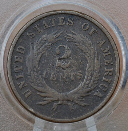 1870 Two Cent US Coin - VG-F (Very Good to Fine) Grade / Condition - Civil War Era - 1870 2 Cent Piece 1870 US Two Cent Coin