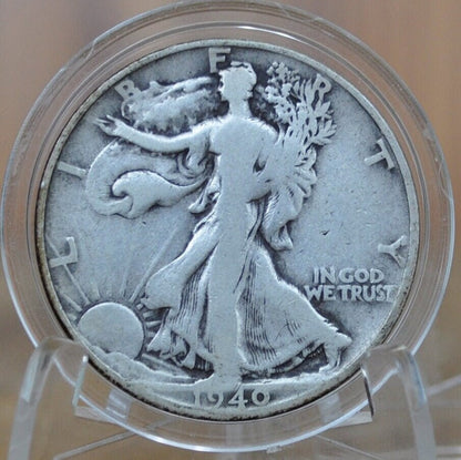 1940-S Walking Liberty Silver Half Dollar - F (Fine) Grade / Condition - Philadelphia Mint - 1940 S, 1940 P Liberty Walking as Pictured