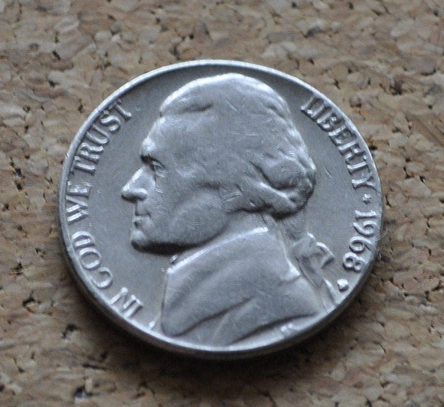 1968-D Jefferson Nickel - Circulated Condition to BU; Choose by grade - Denver Mint - 1968 D Mint Nickel Jefferson 1968D