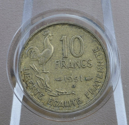 1950&#39;s 10 Franc French Coin- Pre-Euro -10 Franc-BEAUTIFUL Condition- Choose by year- Great for Collections, Cosplay and Jewlery