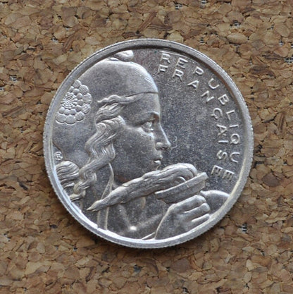 1954 French 100 Francs Coin - BU (Uncirculated) One Hundred Franc Coin 1954 France - Copper Nickel - Mint Luster - High Grade