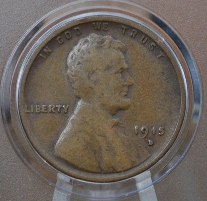 1915-D Wheat Penny - Choose By Grade, G-Xf (Fine To Extremely Fine) Grades - 1915 D Wheat Ear Cent - 1915D Lincoln Cent - High Grade
