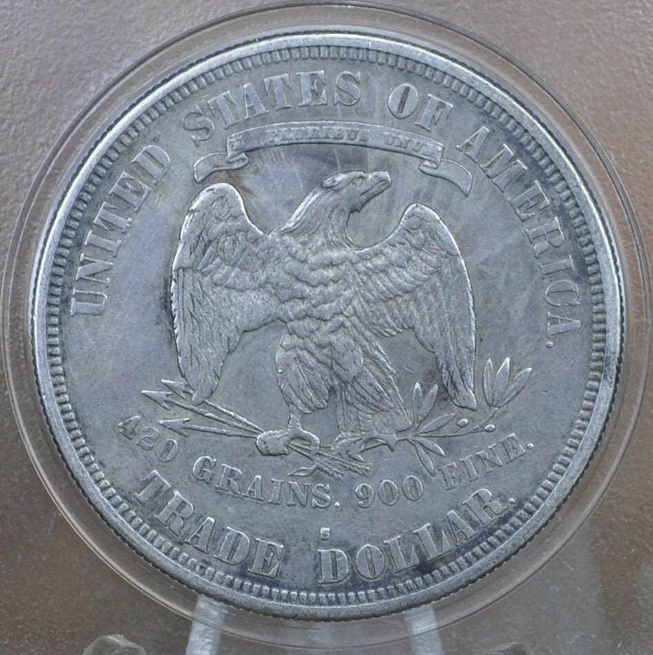 1877-S Trade Dollar - XF (Extremely Fine) Grade / Condition - 1877 S Authentic US Trade Dollar 1877 S - Authentic Silver US Trade Dollar
